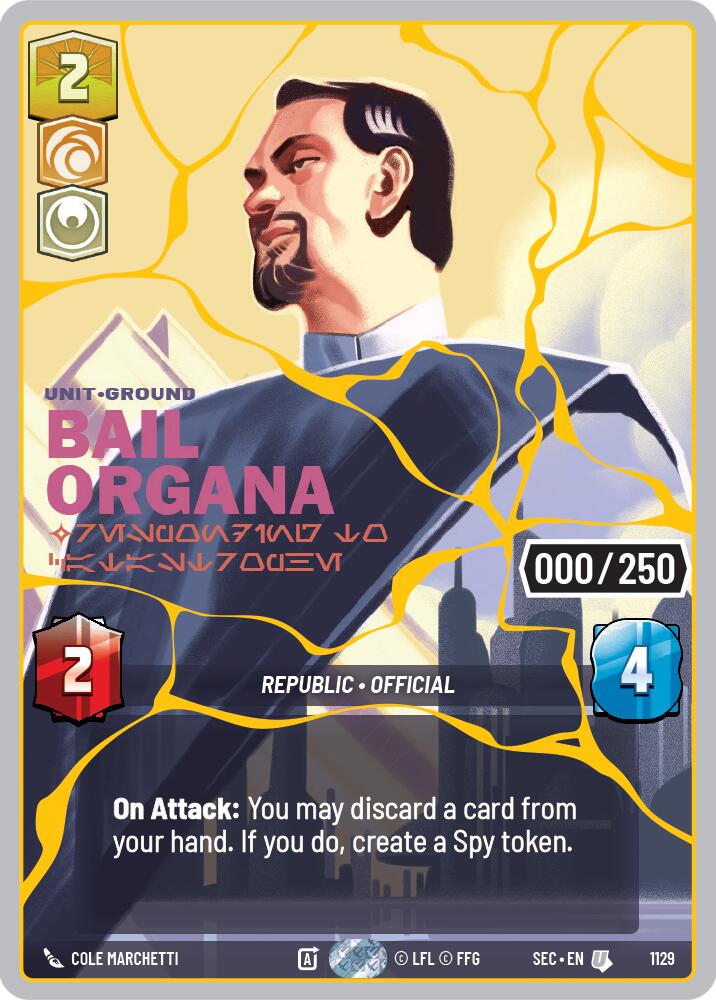Bail Organa - Responding to Catastrophe (1129) (Serialized) (Gold) (1129) [Secrets of Power]