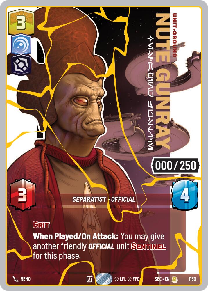 Nute Gunray - Escaping Justice (1130) (Serialized) (Gold) (1130) [Secrets of Power]