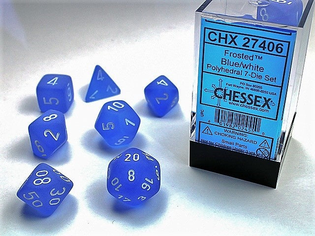 Chessex Polyhedral 7-Die Set Frosted Blue/White