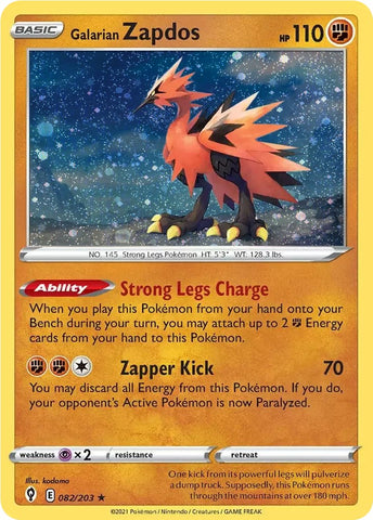 Galarian Zapdos (082/203) (Cosmos Holo) [Sword & Shield: Evolving Skies]