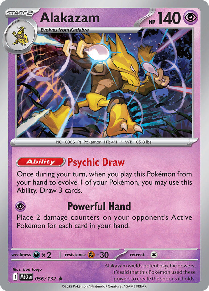 Alakazam (056/132) (Theme Deck Exclusive) [Mega Evolution: Base Set]