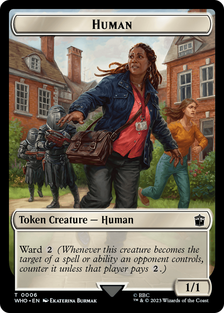 mtg egyptian god cards Human (0006) // Cyberman Double-Sided Token [Doctor Who Tokens]