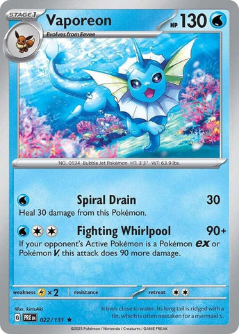 Vaporeon (022/131) [Scarlet & Violet: Prismatic Evolutions]