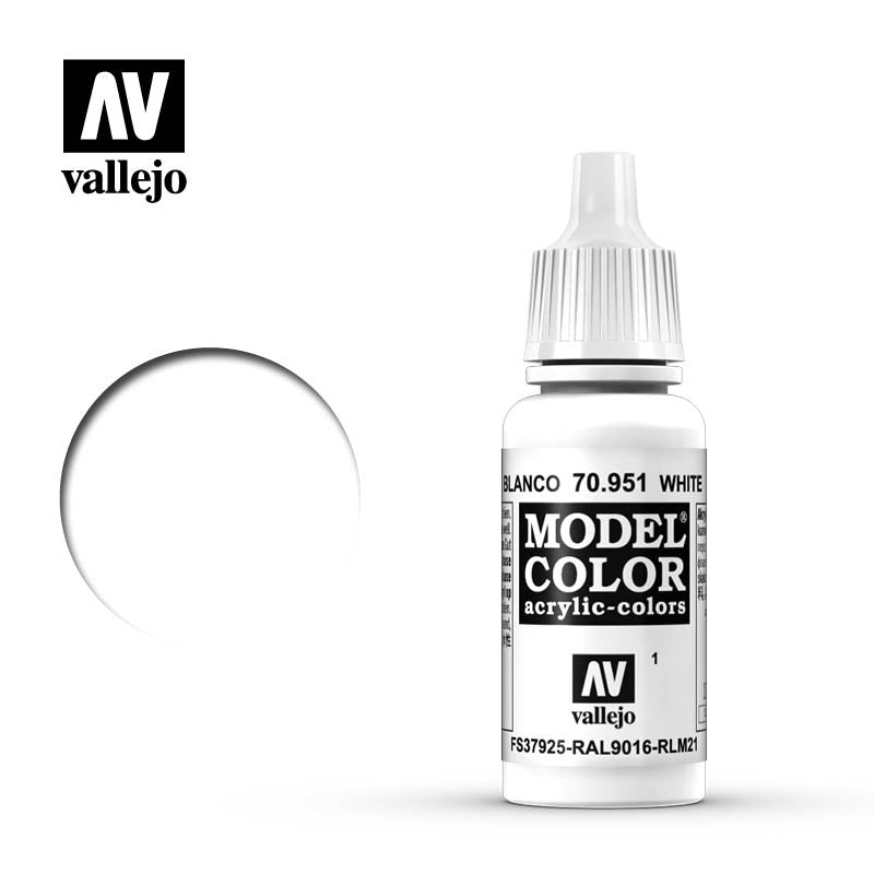 Vallejo Model Color: #001 - White - 18 ml Matt Acrylic Paint