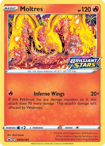 Moltres (SWSH185) (Prerelease Promo) [Sword & Shield: Black Star Promos]