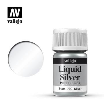 Vallejo Liquid Gold: Silver - 35 ml Alcohol-based Metallic Paint