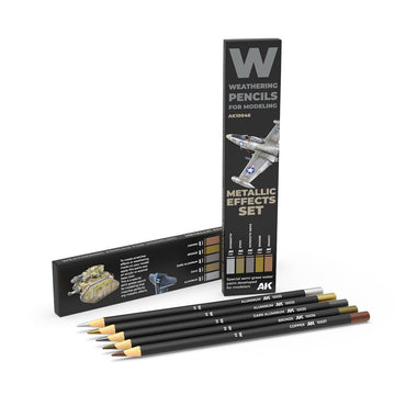 AK Interactive - Weathering Pencils Sets - Metallic Effects Set