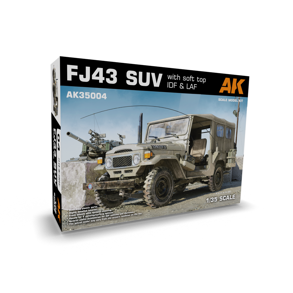 AK Interactive 1/35 FJ43 SUV with Soft top IDF & LAF Plastic Model Kit