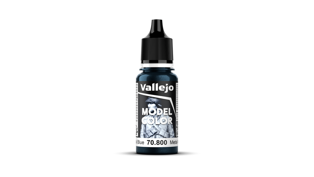 Vallejo Model Color: #204 - Gunmetal Blue - 18 ml Metallic Acrylic Paint
