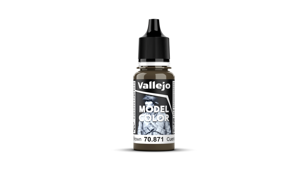 Vallejo Model Color: #144 - Leather Brown - 18 ml Matt Acrylic Paint