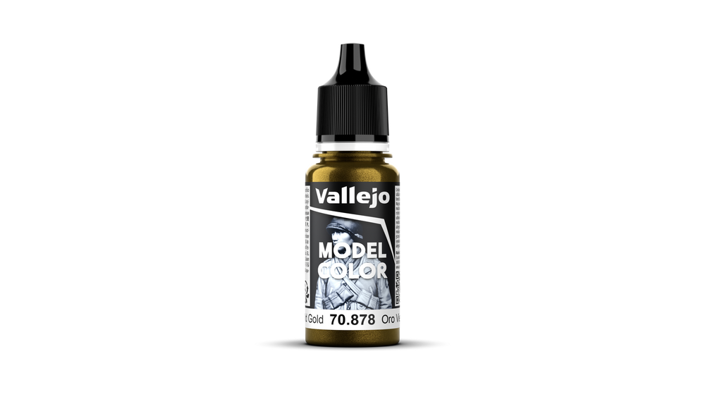 Vallejo Model Color: #200 - Old Gold - 18 ml Metallic Acrylic Paint