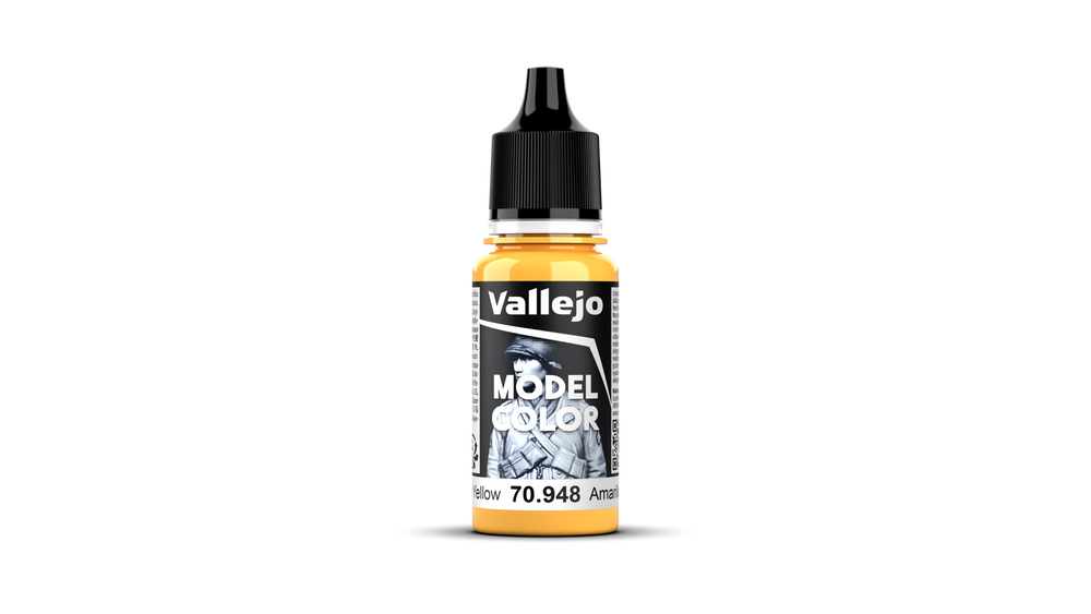 Vallejo Model Color: #028 - Golden Yellow - 18 ml Matt Acrylic Paint