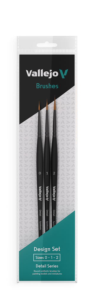 Vallejo Brushes - Design Set Synthetic fibers (Sizes 0; 1 & 2)