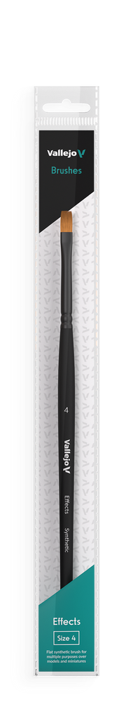 Vallejo Hobby Brushes: Effects Flat Rectangular Synthetic Brush No. 4