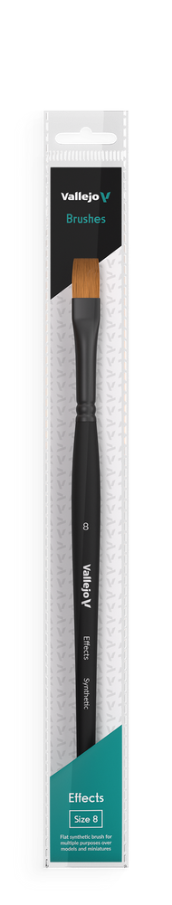 \Vallejo Hobby Brushes: Effects Flat Rectangular Synthetic Brush No. 8