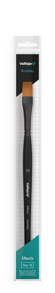 Vallejo Hobby Brushes: Effects Flat Rectangular Synthetic Brush No. 10
