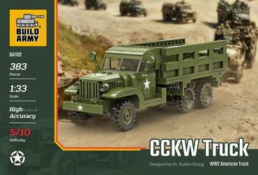 Build Army CCKW 2 1/2-Ton 6x6 WWII American Truck Model Brick Kit