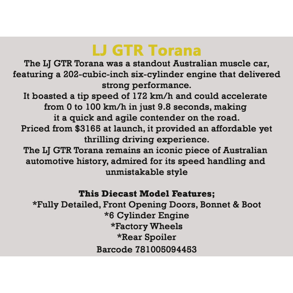 DDA 1:24 Yellow LJ GTR