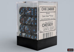 Chessex: Brush Dark Side/Blue 12mm D6 Dice Block (36 Dice)