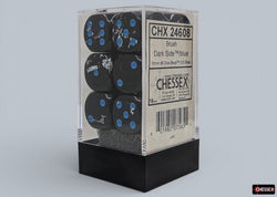 Chessex: Brush Dark Side/Blue 16mm D6 Dice Block (12 Dice)