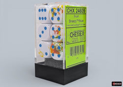 Chessex: Brush Breezy/Blue 16mm D6 Dice Block (12 Dice)