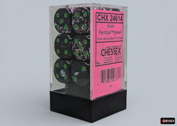 Chessex: Brush Paintball/Green 16mm D6 Dice Block (12 Dice)
