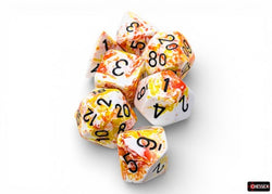 Chessex: Brush Polyhedral Sunrise/Black 7-Die Set
