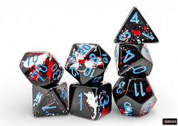 Chessex: Brush Polyhedral Dark Side/Blue 7-Die Set