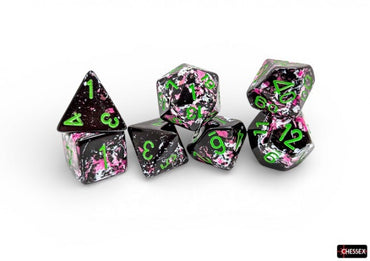 Chessex: Brush Polyhedral Paintball/Green 7-Die Set