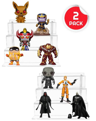 EVORETRO Acrylic Display Risers for Funko Pops and Action Figures - RS9  shelve Inch  2-Pack