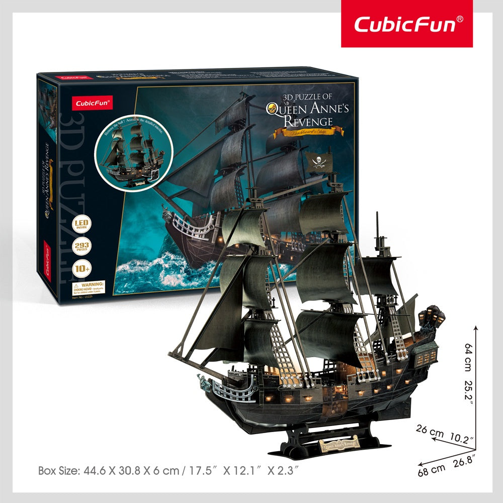 CubicFun - LED Queen Anne's Revenge 3D Puzzle - 293pc