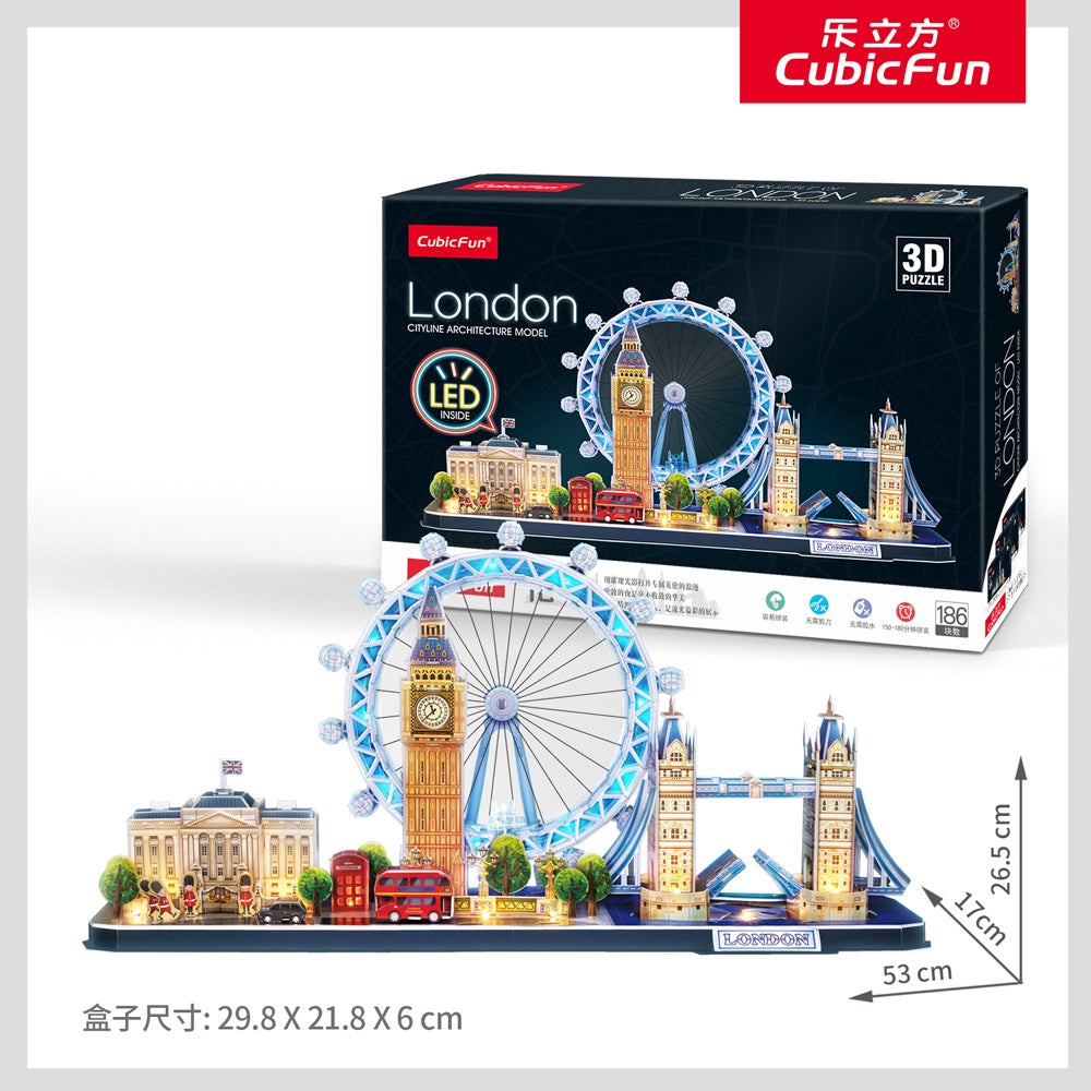 CubicFun - LED City Line London 3D Puzzle - 186pc