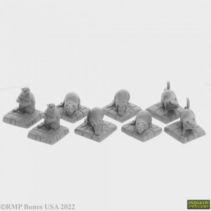 Reaper: Dungeon Dwellers: Dire Rats (8) (77016) (plastic)