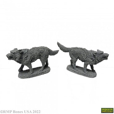 Reaper: Dungeon Dwellers: Dire Wolves (2) (02415) (plastic)