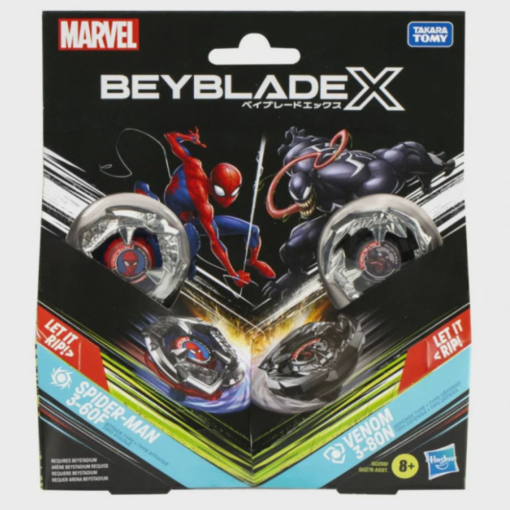 Beyblade X Marvel Spider-Man 3-60F vs Venom 3-80N Dual Pack Set