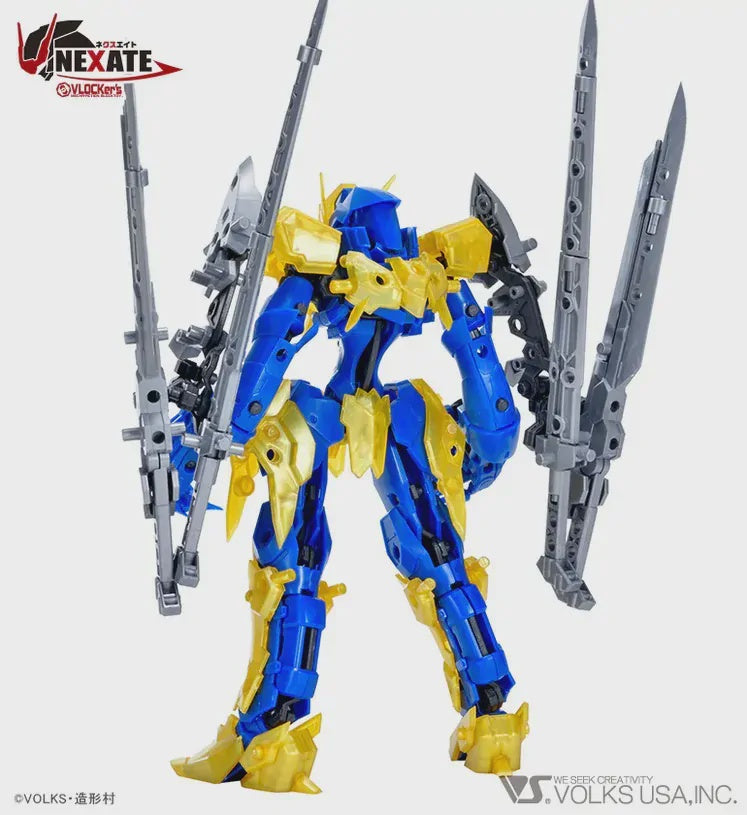 VLOCKer's NEXATE PRIME V-RAID Knight Blue x Gold Plastic Model Kit