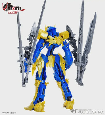 VLOCKer's NEXATE PRIME V-RAID Knight Blue x Gold Plastic Model Kit