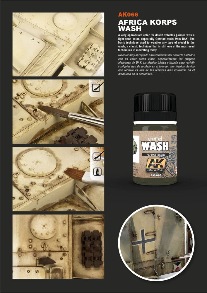 AK Interactive - Weathering Products - Africa Korps Wash 35ml