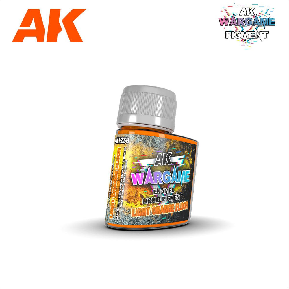 AK Interactive Wargame Enamel Liquid Pigments - Light Orange Fluor 35ml