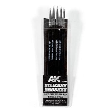 Ak Interactive - Tools - Set Of 5 Silicone Brushes Medium Hard Tip Small