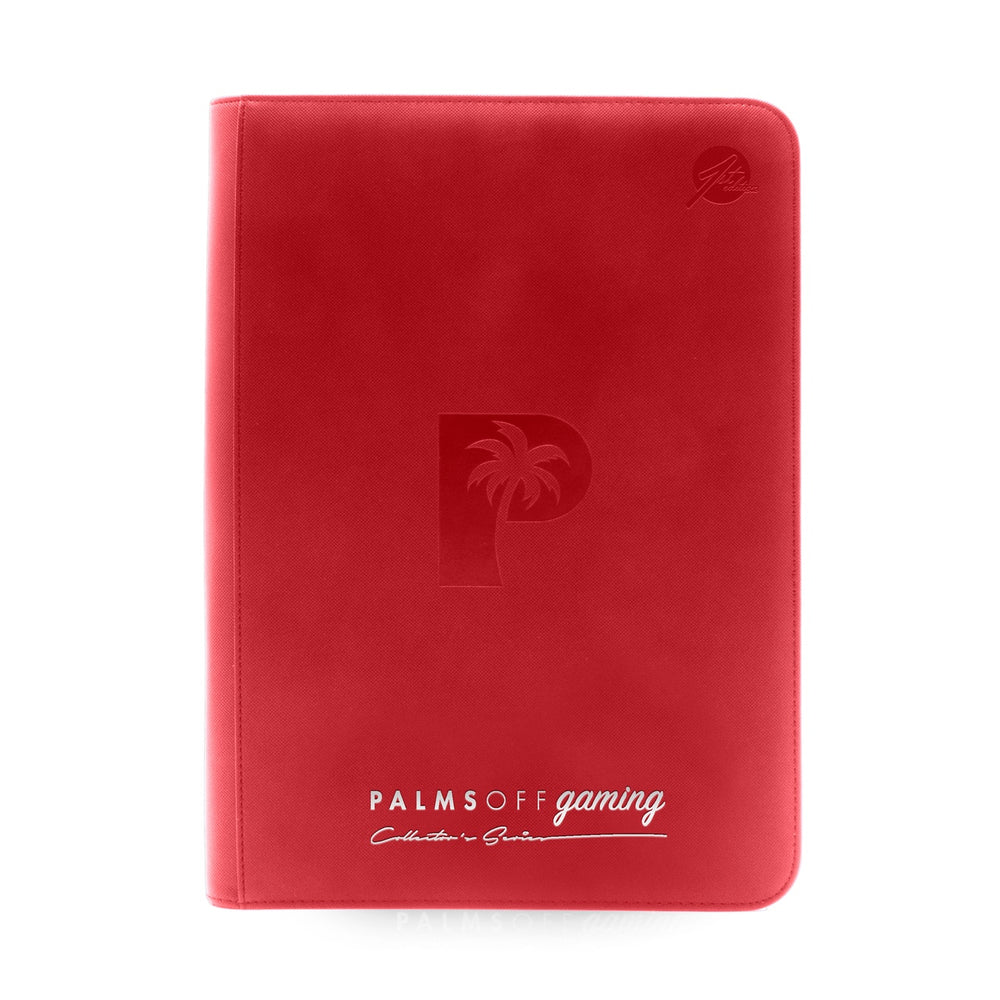 Palms off Gaming Collector's Series 9 Pocket Zip Trading Card Binder – RED