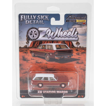 1:64 Oz Wheels FSD Road Series 2 - 1969 Ford XW Station Wagon - Maroon/White