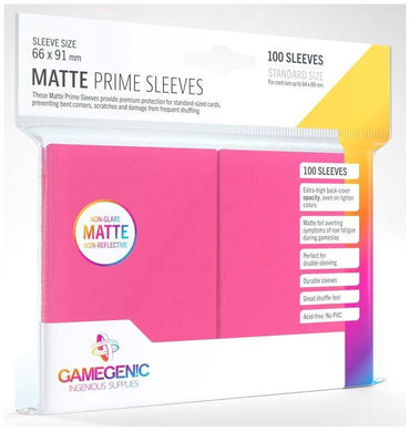 Gamegenic Matt Prime Card Sleeves Pink (66mm x 91mm) (100 Sleeves Per Pack)