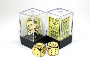 Chessex 16mm D6 Pair Metallic Gold