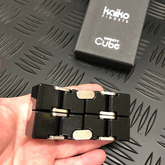 BLACK Metal Infinity Cube Fidget - 214 grams
