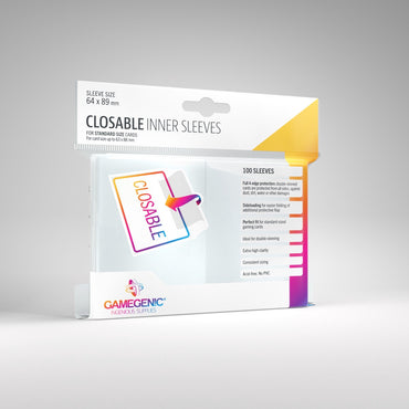 Gamegenic Closable Inner Card Sleeves (64mm x 89mm) (100 Sleeves Per Pack)