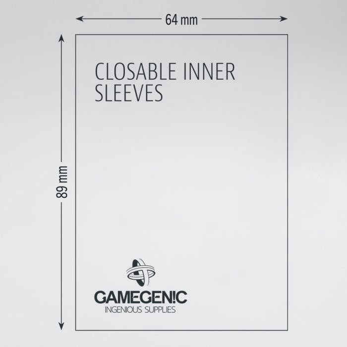 Gamegenic Closable Inner Card Sleeves (64mm x 89mm) (100 Sleeves Per Pack)
