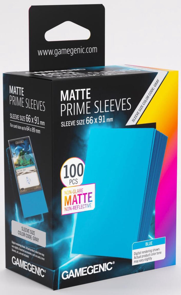 Gamegenic Matt Prime Card Sleeves Blue (66mm x 91mm) (100 Sleeves Per Pack)