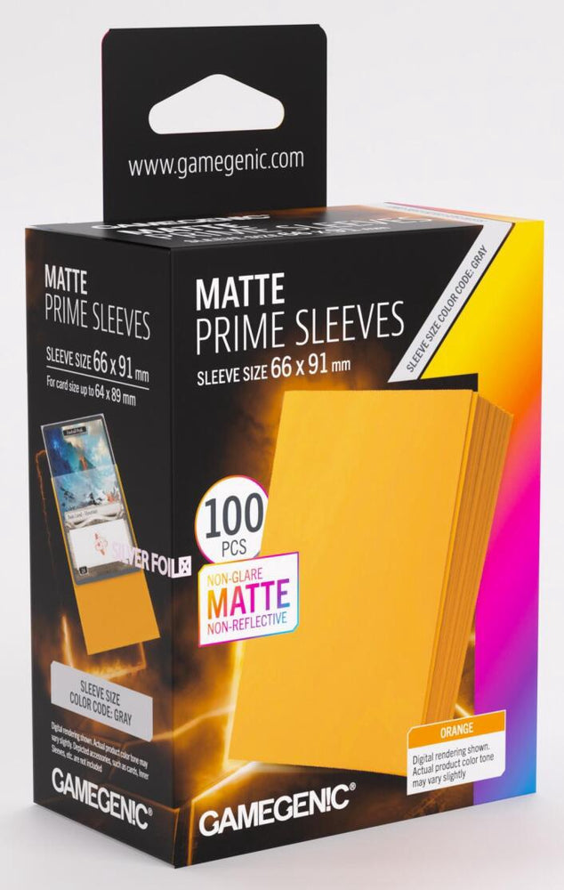 Gamegenic Matt Prime Card Sleeves Orange (66mm x 91mm) (100 Sleeves Per Pack)