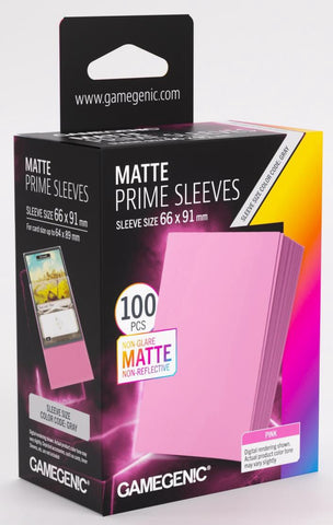 Gamegenic Matt Prime Card Sleeves Pink (66mm x 91mm) (100 Sleeves Per Pack)